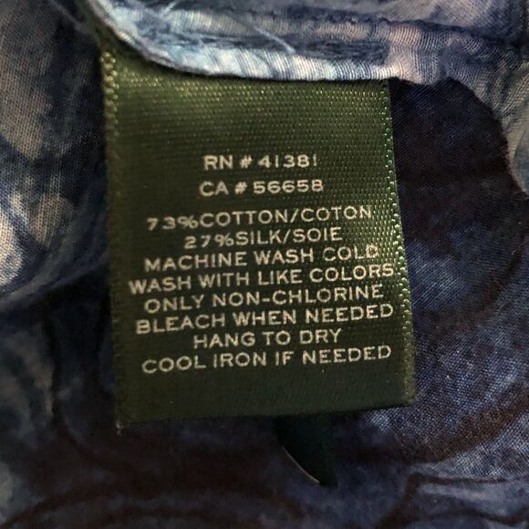 Ralph Lauren Button Up Lightweight Shirt Blouse Tie Dye Watercolor With Pockets - Picture 7 of 10